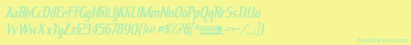 Kingrici Font – Green Fonts on Yellow Background