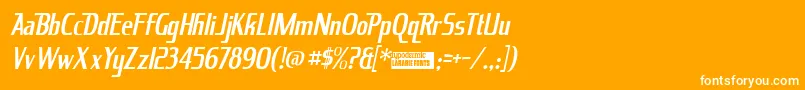 フォントKingrici – オレンジの背景に白い文字