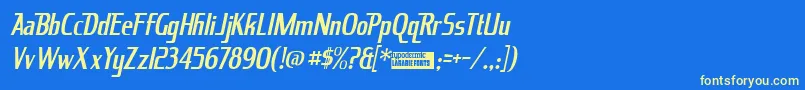 Kingrici Font – Yellow Fonts on Blue Background