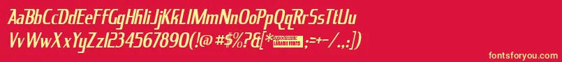 Kingrici Font – Yellow Fonts on Red Background