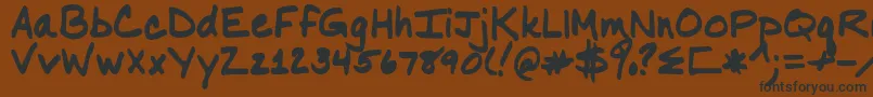 フォントNancyyoff – 黒い文字が茶色の背景にあります