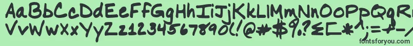 フォントNancyyoff – 緑の背景に黒い文字