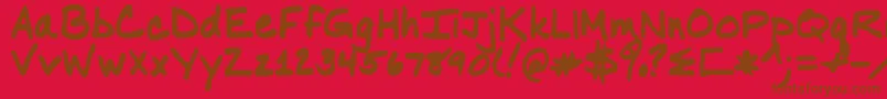 Nancyyoff Font – Brown Fonts on Red Background