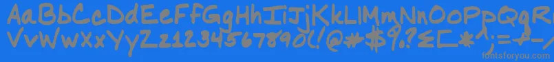 Nancyyoff Font – Gray Fonts on Blue Background
