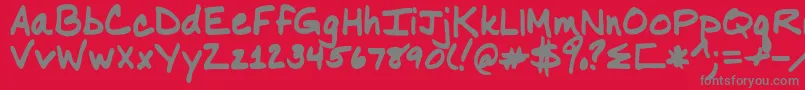 Czcionka Nancyyoff – szare czcionki na czerwonym tle