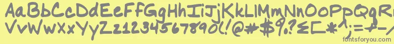 フォントNancyyoff – 黄色の背景に灰色の文字