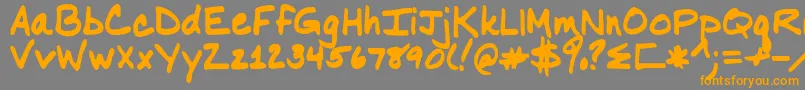 Nancyyoff-Schriftart – Orangefarbene Schriften auf grauem Hintergrund