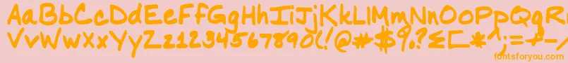 Nancyyoff Font – Orange Fonts on Pink Background