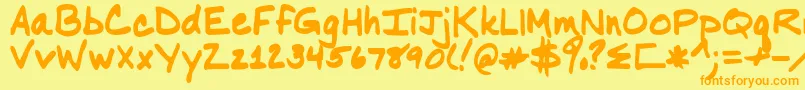 Nancyyoff Font – Orange Fonts on Yellow Background