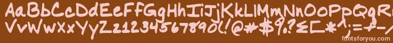 Nancyyoff Font – Pink Fonts on Brown Background