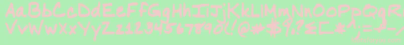 フォントNancyyoff – 緑の背景にピンクのフォント