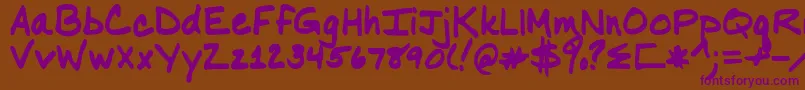 Nancyyoff Font – Purple Fonts on Brown Background