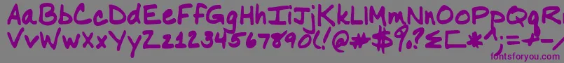 Nancyyoff Font – Purple Fonts on Gray Background
