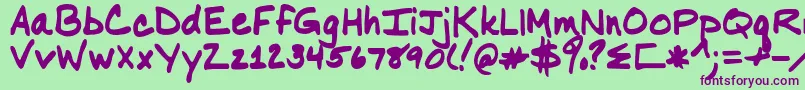 Nancyyoff Font – Purple Fonts on Green Background