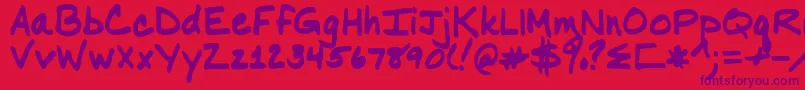 Nancyyoff Font – Purple Fonts on Red Background