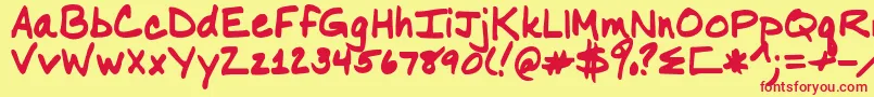 Nancyyoff Font – Red Fonts on Yellow Background