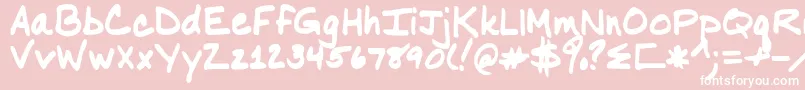 Nancyyoff Font – White Fonts on Pink Background
