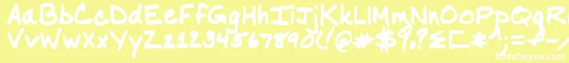 Nancyyoff Font – White Fonts on Yellow Background