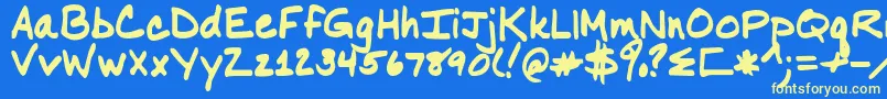 Nancyyoff Font – Yellow Fonts on Blue Background