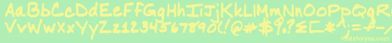 Nancyyoff Font – Yellow Fonts on Green Background