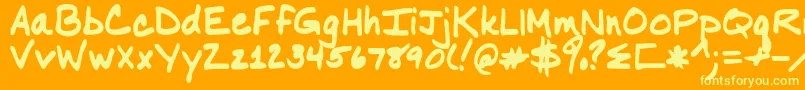 Nancyyoff Font – Yellow Fonts on Orange Background