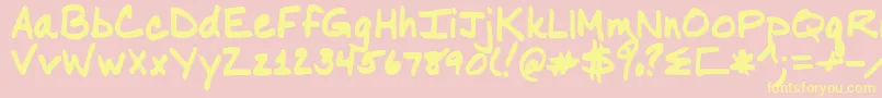 Nancyyoff Font – Yellow Fonts on Pink Background