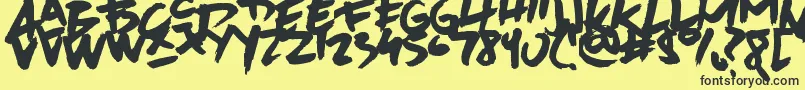 AvenueDrift Font – Black Fonts on Yellow Background