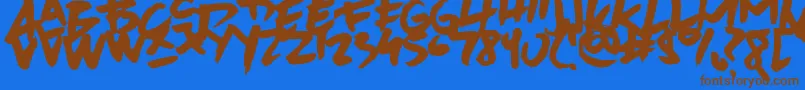 Weitere Informationen zur AvenueDrift-Schriftart AvenueDrift-Schriftart – Braune Schriften auf blauem Hintergrund