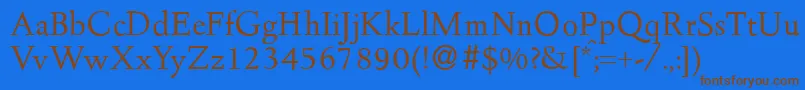 D690RomanRegular Font – Brown Fonts on Blue Background