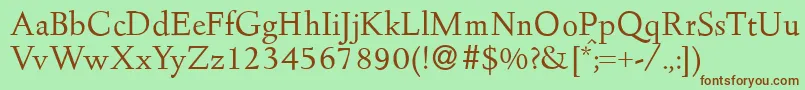 D690RomanRegular Font – Brown Fonts on Green Background