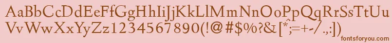 D690RomanRegular Font – Brown Fonts on Pink Background