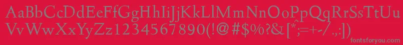 D690RomanRegular Font – Gray Fonts on Red Background