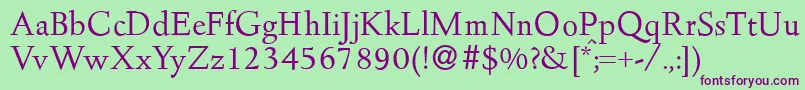 D690RomanRegular Font – Purple Fonts on Green Background