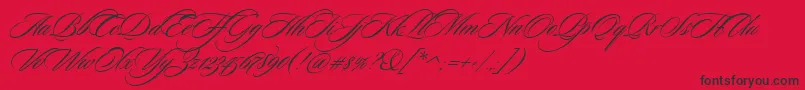 SloopScriptthree Font – Black Fonts on Red Background