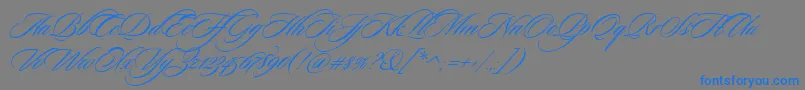 SloopScriptthree Font – Blue Fonts on Gray Background