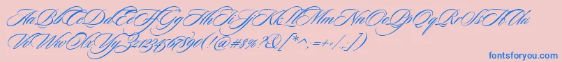 SloopScriptthree Font – Blue Fonts on Pink Background