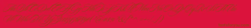 フォントSloopScriptthree – 赤い背景に茶色の文字