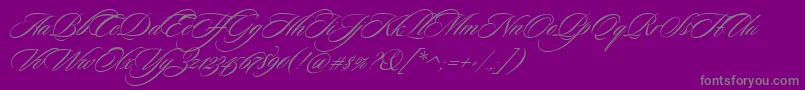 SloopScriptthree Font – Gray Fonts on Purple Background