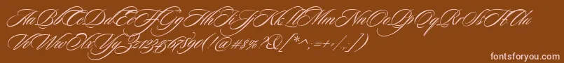 SloopScriptthree Font – Pink Fonts on Brown Background
