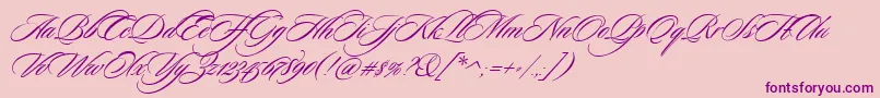 SloopScriptthree Font – Purple Fonts on Pink Background