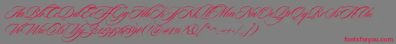 SloopScriptthree Font – Red Fonts on Gray Background