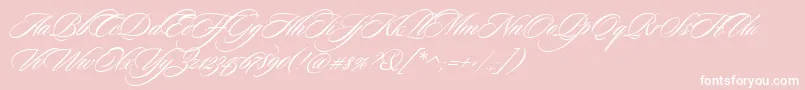 SloopScriptthree-Schriftart – Weiße Schriften auf rosa Hintergrund