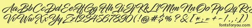 InfiniteStrokeBolderCond Font – Black Fonts on Yellow Background