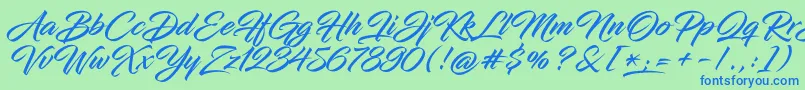 InfiniteStrokeBolderCond Font – Blue Fonts on Green Background