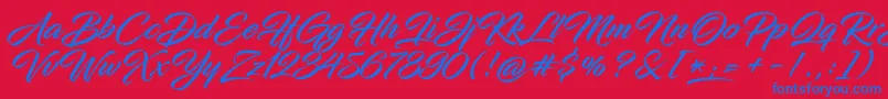 フォントInfiniteStrokeBolderCond – 赤い背景に青い文字