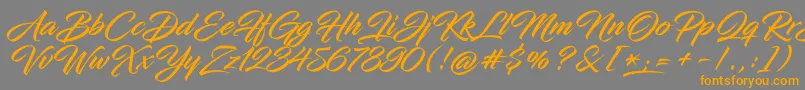 InfiniteStrokeBolderCond-fontti – oranssit fontit harmaalla taustalla