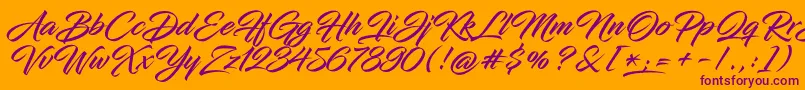 InfiniteStrokeBolderCond Font – Purple Fonts on Orange Background