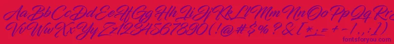 InfiniteStrokeBolderCond-Schriftart – Violette Schriften auf rotem Hintergrund