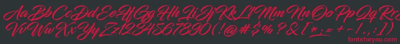 InfiniteStrokeBolderCond-Schriftart – Rote Schriften auf schwarzem Hintergrund