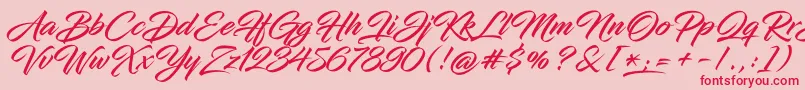 InfiniteStrokeBolderCond-Schriftart – Rote Schriften auf rosa Hintergrund
